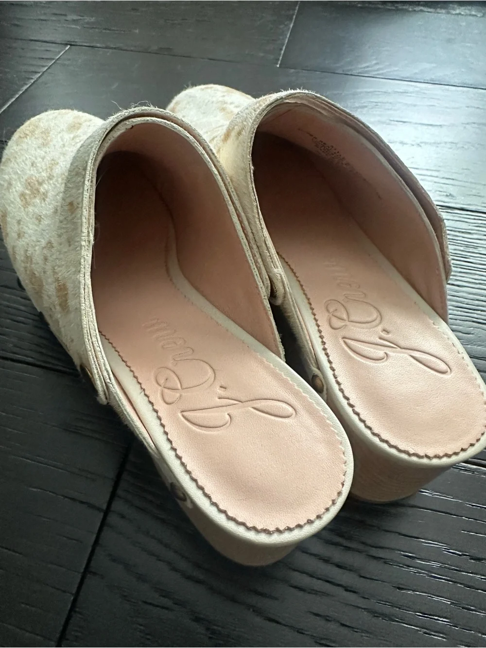 J. Crew Cow Print Calf Hair Clogs Size 7.5
